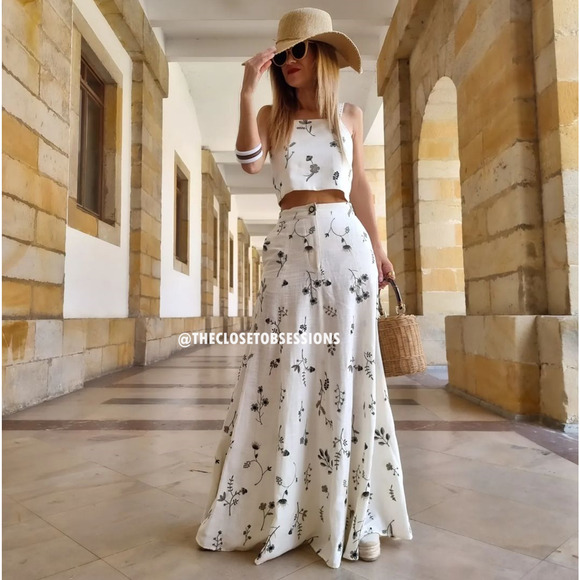 ZARA BLOGGER FAVE!!! Co-Ord Set Tied Crop Top + Maxi Skirt NWT - Picture 13 of 16